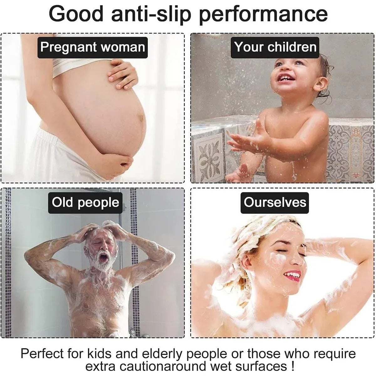 Anti Slip Bathroom Mat Non Slip Shower Floor Mat Quick Dry Soft Comfortable Rug - Coffee-45x75cm