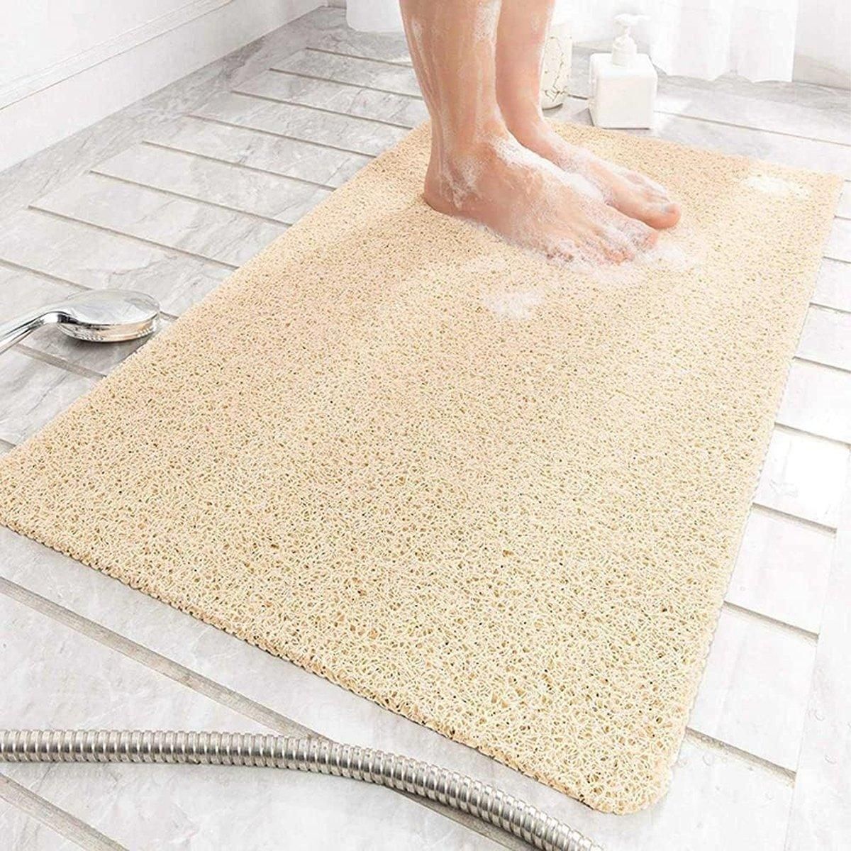 Anti Slip Bathroom Mat Non Slip Shower Floor Mat Quick Dry Soft Comfortable Rug - Coffee-45x75cm