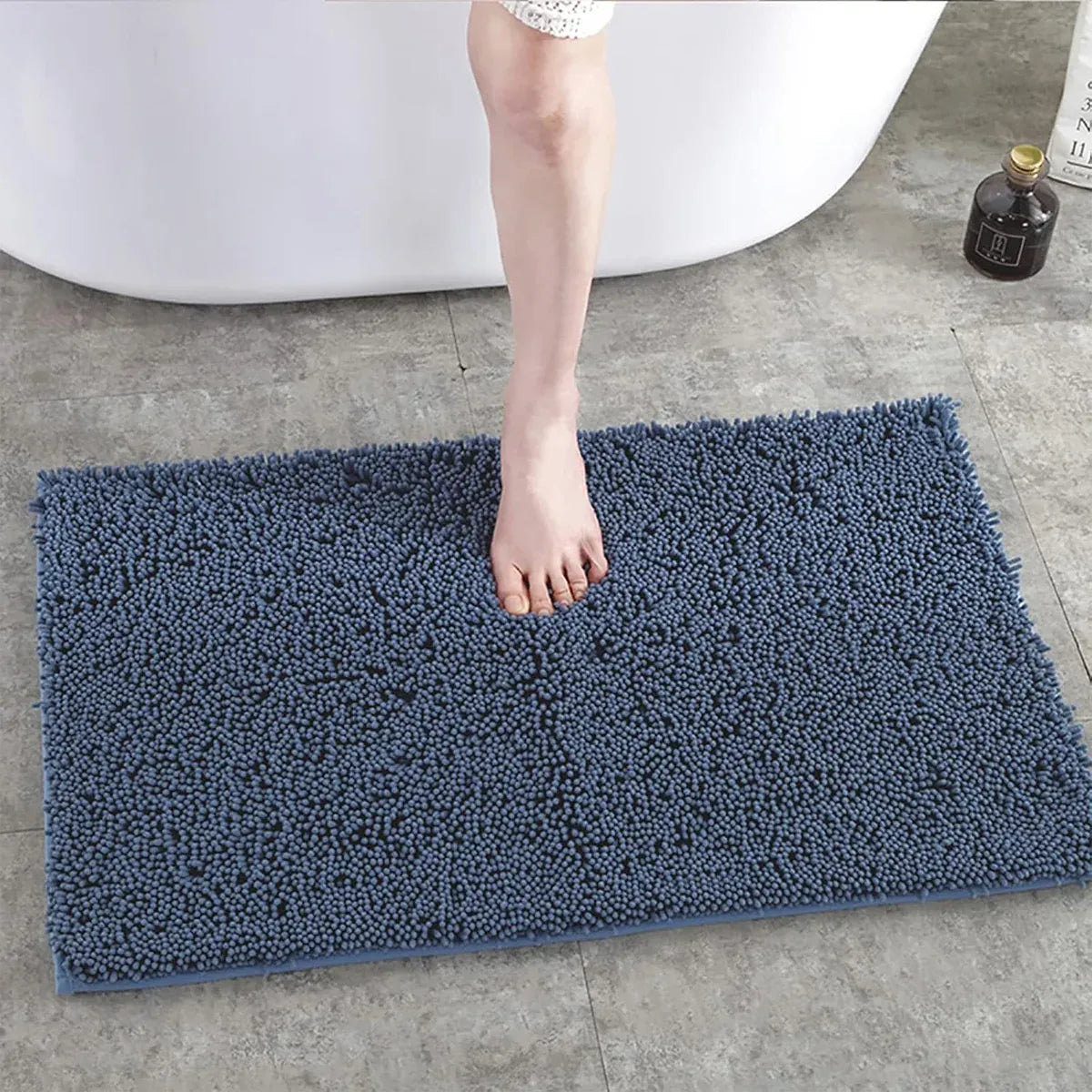 Anti-Slip Bathroom Mat Water-Absorbing Floor Mat Foot Mat Non-Slip Door Mat - Dark Grey