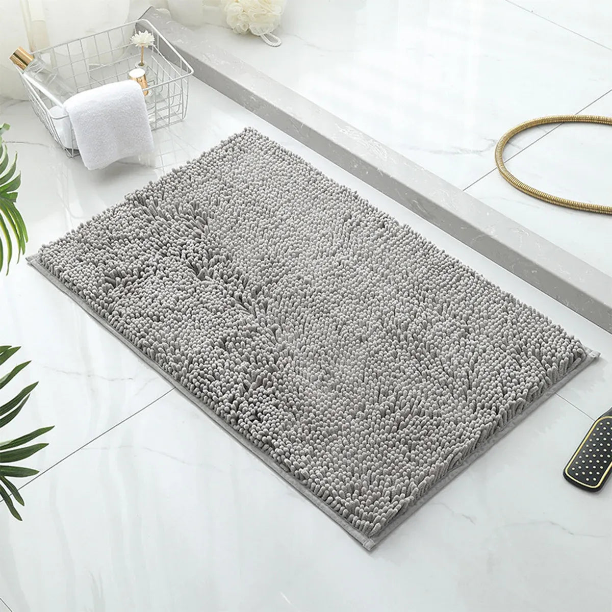 Anti-Slip Bathroom Mat Water-Absorbing Floor Mat Foot Mat Non-Slip Door Mat - Dark Grey