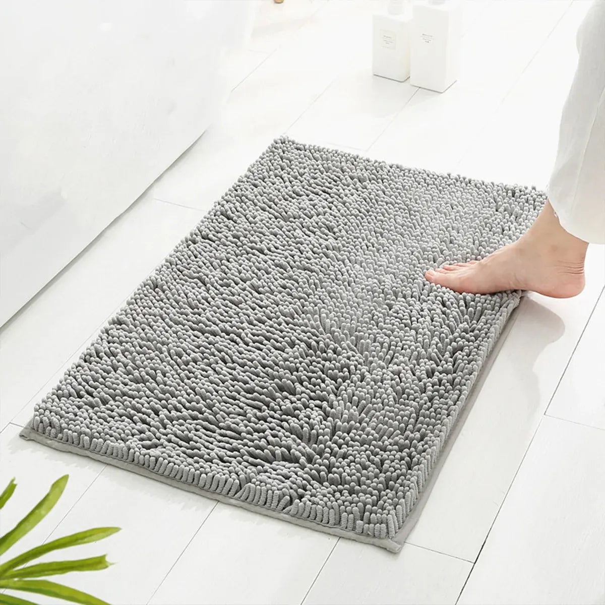 Anti-Slip Bathroom Mat Water-Absorbing Floor Mat Foot Mat Non-Slip Door Mat - Dark Grey