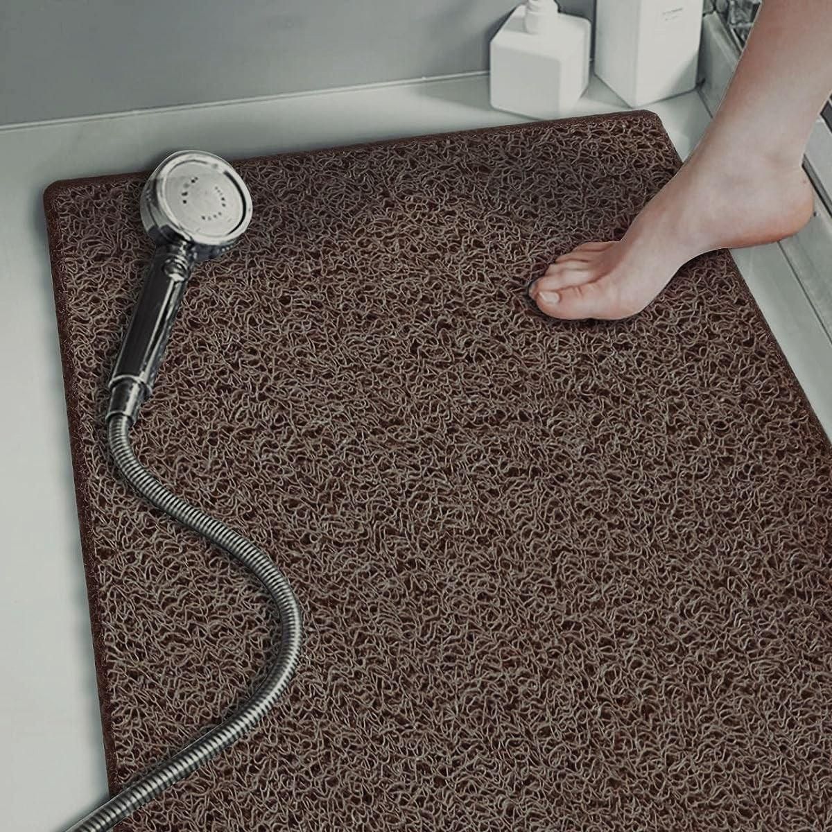 Anti Slip Bathroom Mat Non Slip Shower Floor Mat Quick Dry Soft Comfortable Rug - Grey-45x75cm