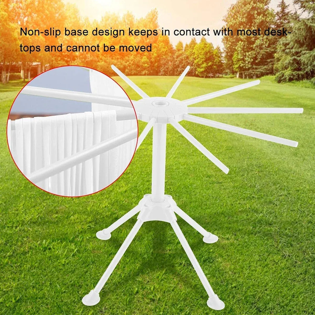 Foldable Pasta Drying Rack 10 Bar Plastic Spaghetti Noodle Dryer Home Kitchen