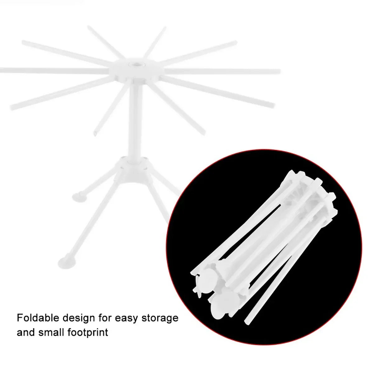 Foldable Pasta Drying Rack 10 Bar Plastic Spaghetti Noodle Dryer Home Kitchen