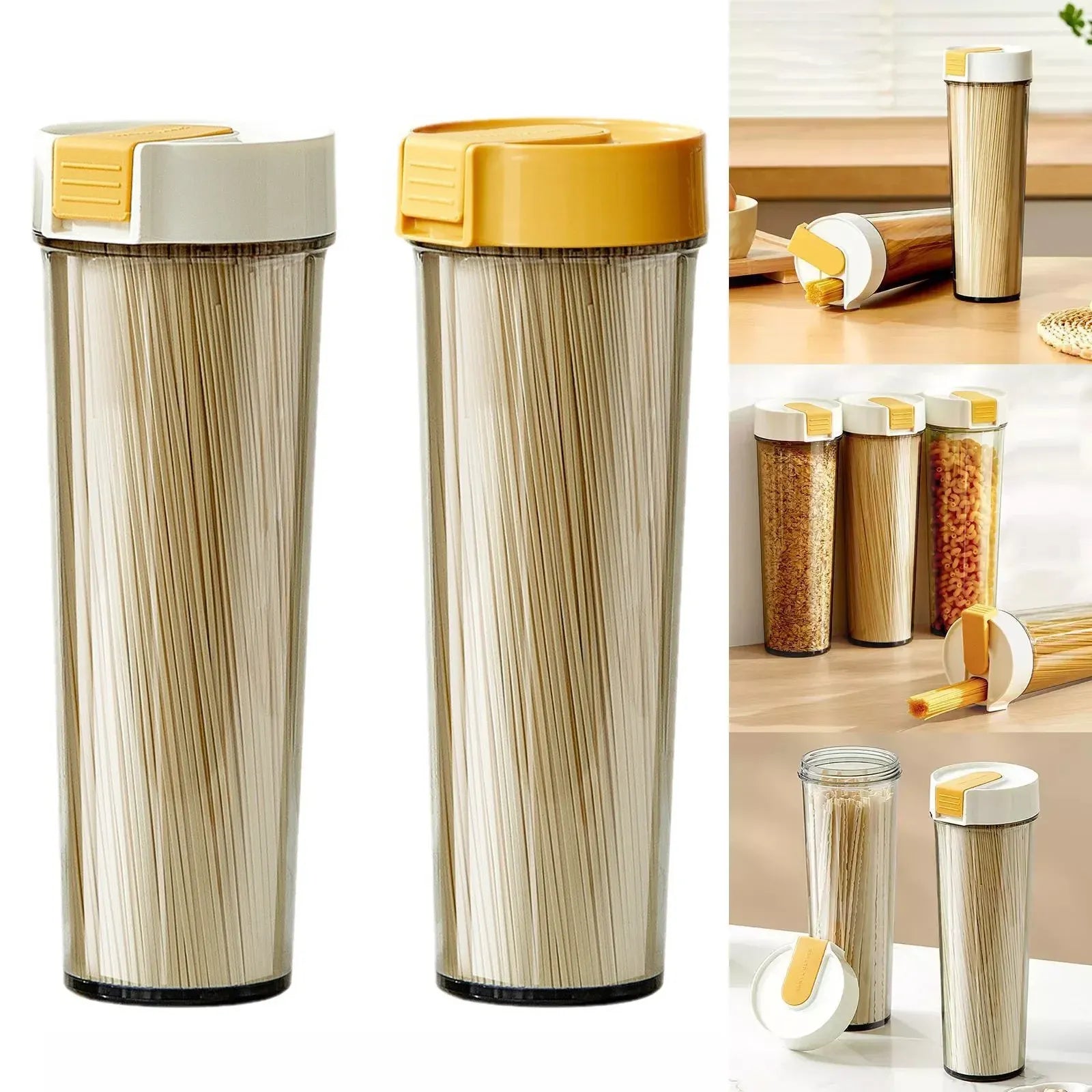 Noodle Storage Box Storage Storage Cylinder Kitchen Noodle Container Airtight - Yellow