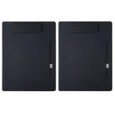 2pcs Leather Clipboard Conference File Holder Hotel Menu Pad Durable Board Clip - Black