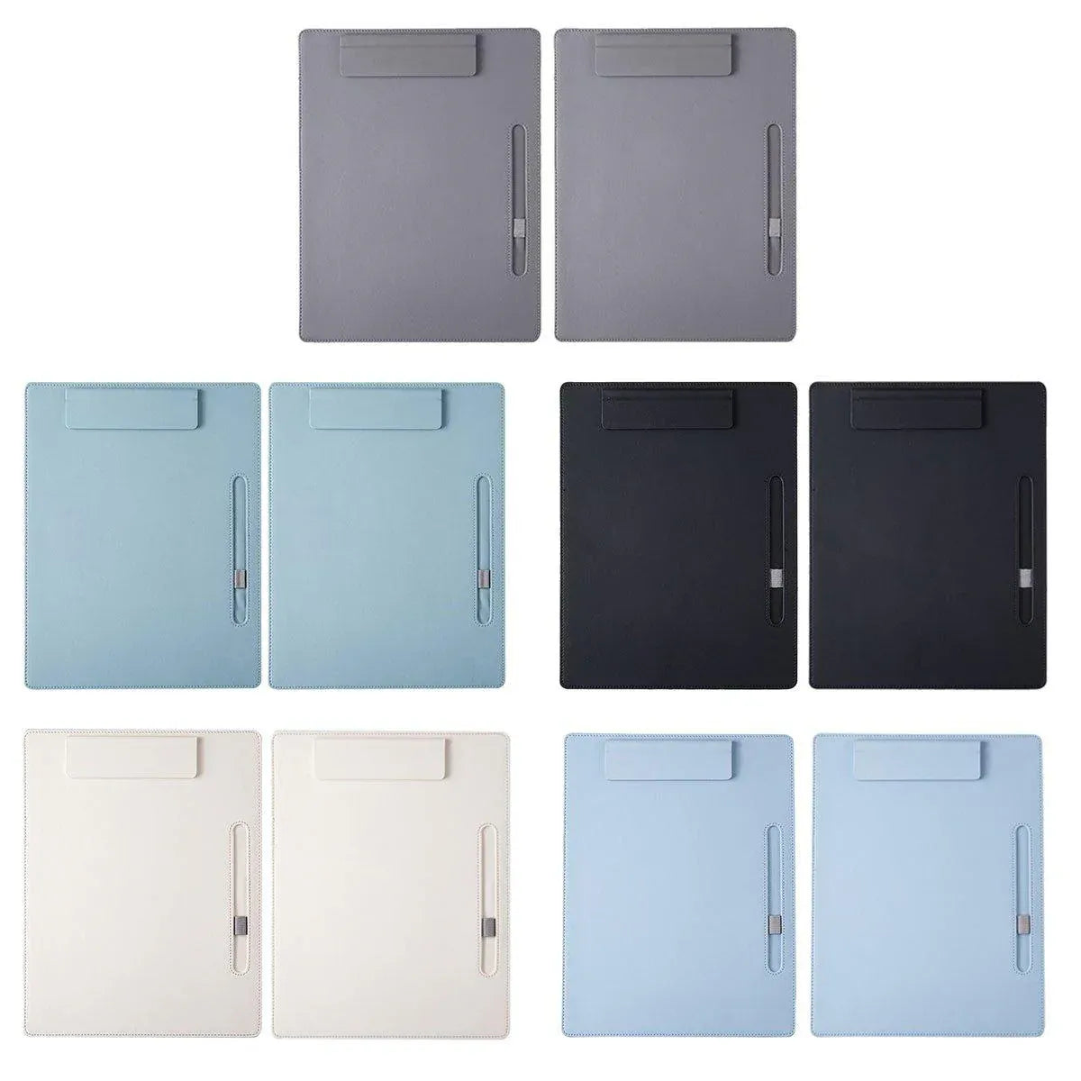 2pcs Leather Clipboard Conference File Holder Hotel Menu Pad Durable Board Clip - Cream