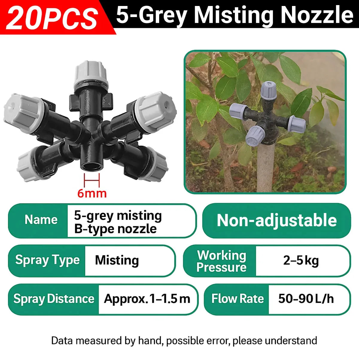 20PCS Anti-Drip Misting Nozzle Water Spray Drip Hanging Atomizing Nozzle Fog Cross