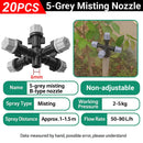 20PCS Anti-Drip Misting Nozzle Water Spray Drip Hanging Atomizing Nozzle Fog Cross