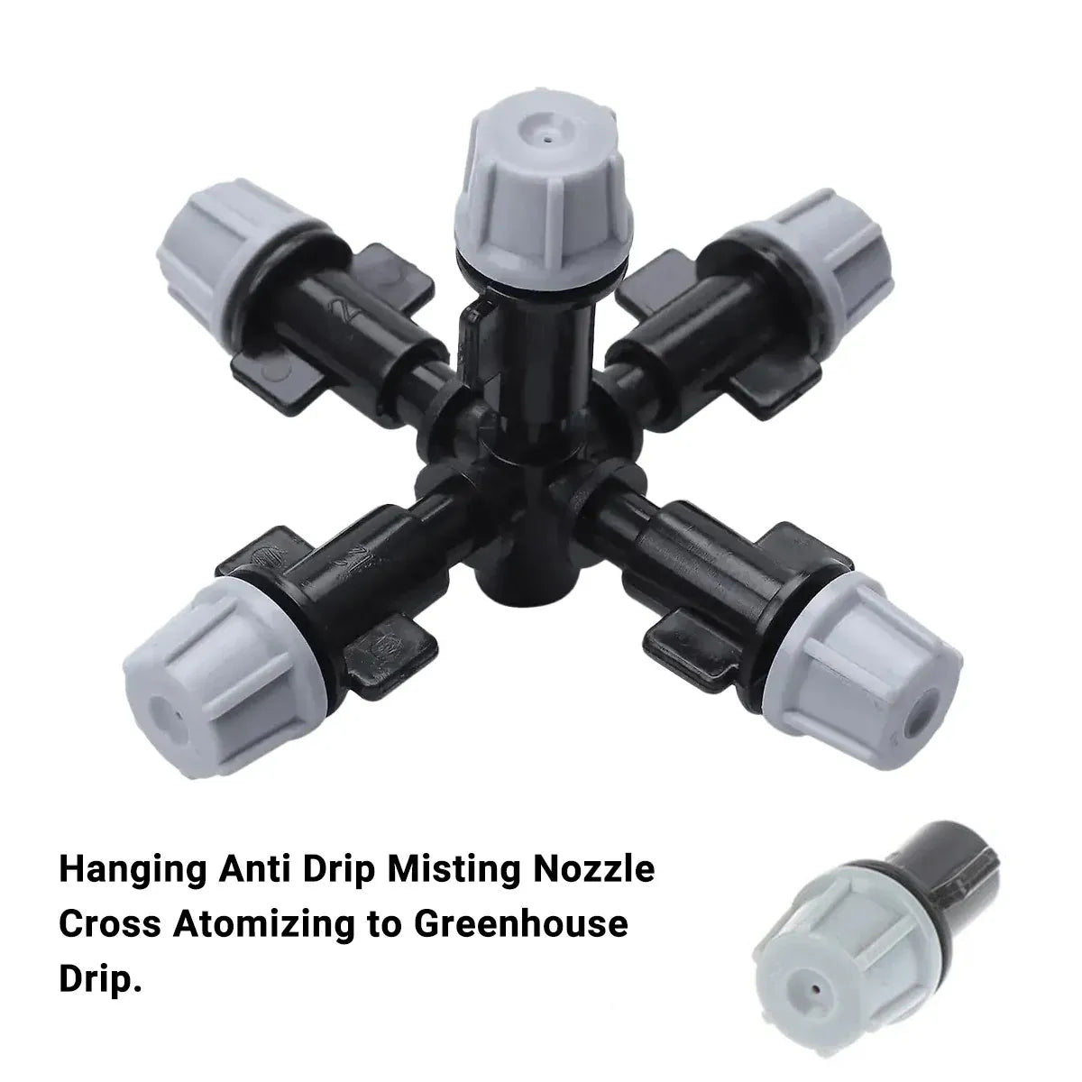 20PCS Anti-Drip Misting Nozzle Water Spray Drip Hanging Atomizing Nozzle Fog Cross