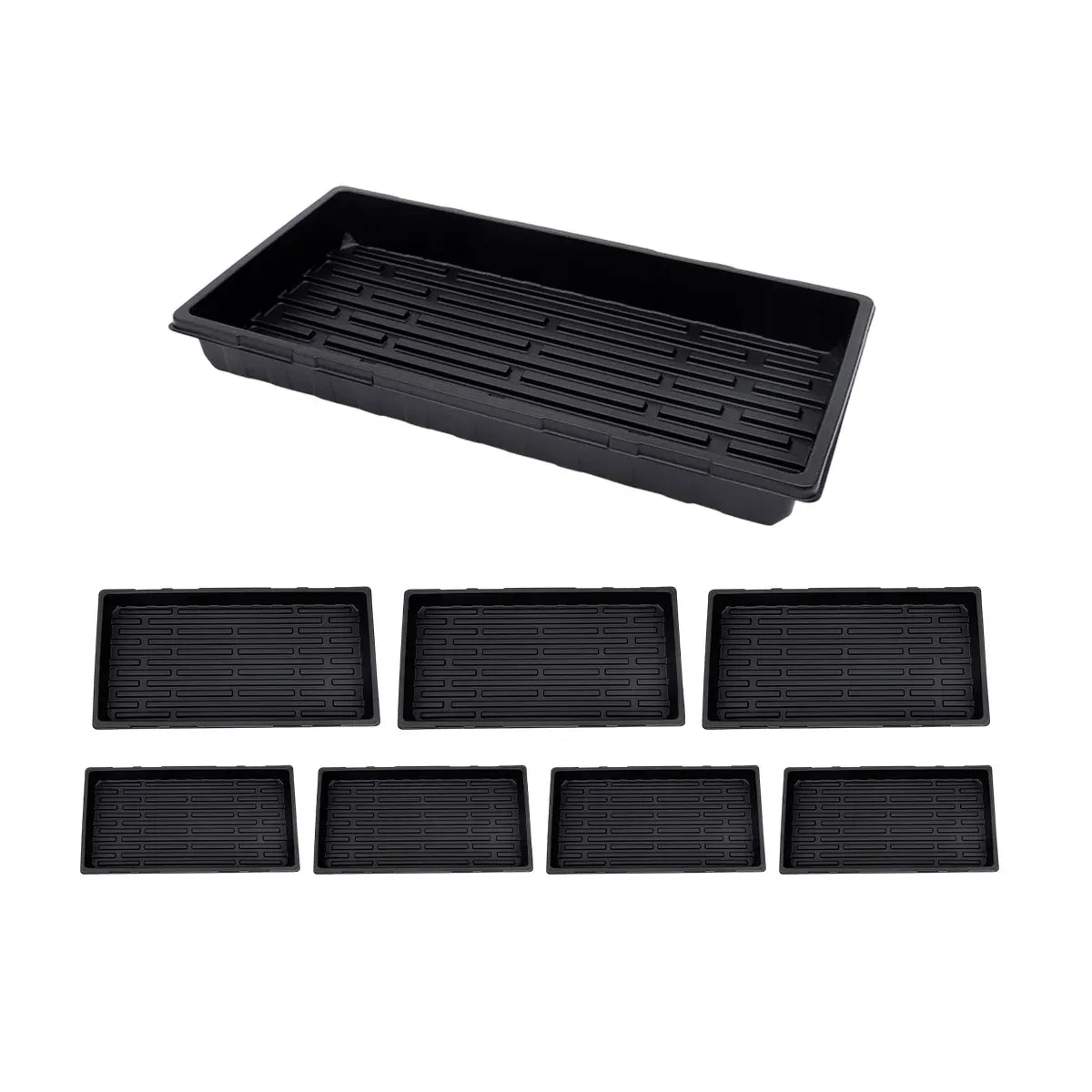 10pcs Garden Black Plastic Rectangle Plant Seedling Propagation Seeding Tray