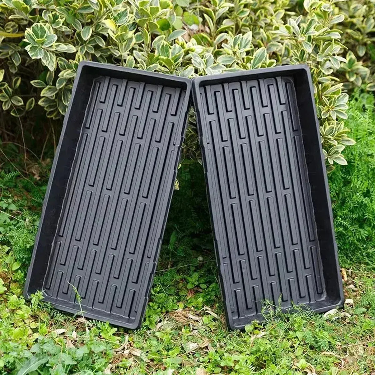 10pcs Garden Black Plastic Rectangle Plant Seedling Propagation Seeding Tray