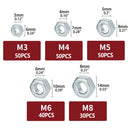 Stainless Steel Nuts 220pcs Nut Sets Hardware Fasteners Assortment Kit Nuts