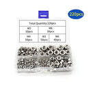Stainless Steel Nuts 220pcs Nut Sets Hardware Fasteners Assortment Kit Nuts
