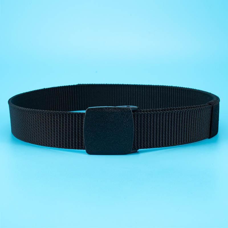 Canvas Web Belt Tactical Nylon Outdoor Waistband Mens Non Metal Buckle - Black