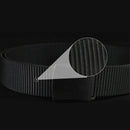 Canvas Web Belt Tactical Nylon Outdoor Waistband Mens Non Metal Buckle - Black