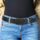 Canvas Web Belt Tactical Nylon Outdoor Waistband Mens Non Metal Buckle - Black