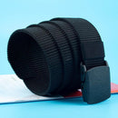 Canvas Web Belt Tactical Nylon Outdoor Waistband Mens Non Metal Buckle - Khaki