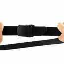 Canvas Web Belt Tactical Nylon Outdoor Waistband Mens Non Metal Buckle - Khaki