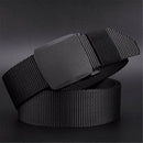 Canvas Web Belt Tactical Nylon Outdoor Waistband Mens Non Metal Buckle - Khaki