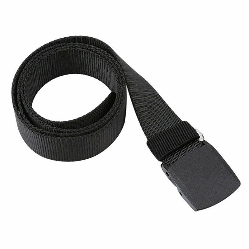 Canvas Web Belt Tactical Nylon Outdoor Waistband Mens Non Metal Buckle - Khaki