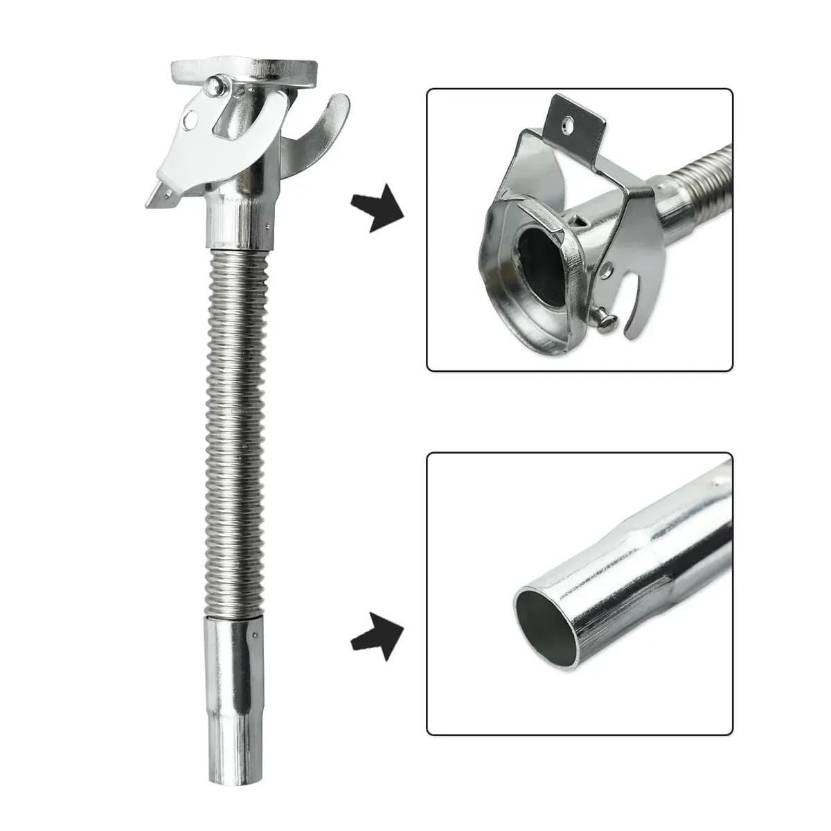 Stainless Steel Oil Pourer Oil Nozzle Tube Metal Material Bendable Press Lid
