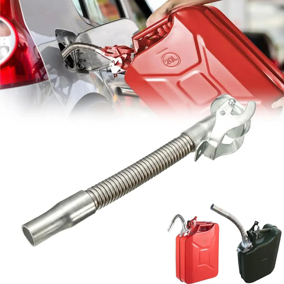 Stainless Steel Oil Pourer Oil Nozzle Tube Metal Material Bendable Press Lid