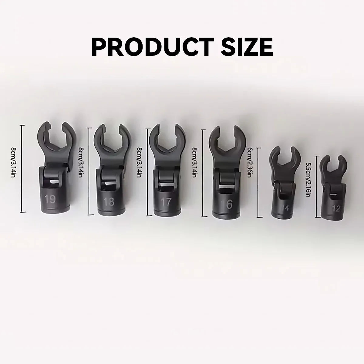 6PCS Fuel Line Wrench Set Swivel Head Injector Nozzle Tool Kit