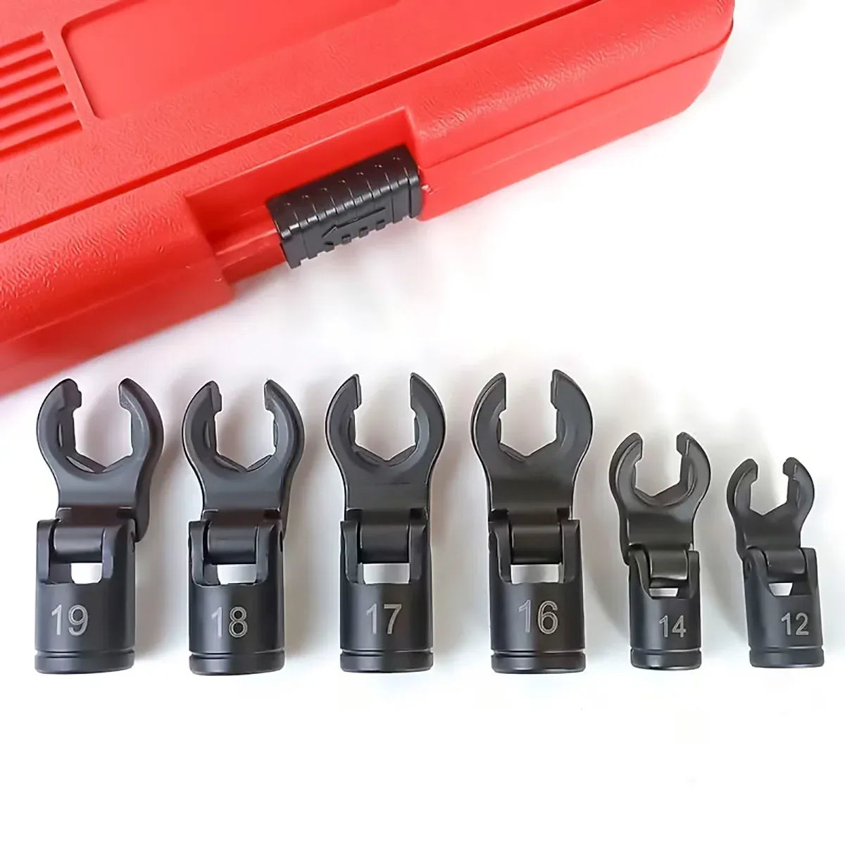 6PCS Fuel Line Wrench Set Swivel Head Injector Nozzle Tool Kit