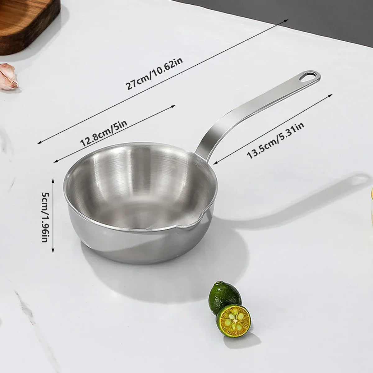 304 Stainless Steel Oil Splatter Proof Home Small Frying Pan for Kitchen Cooking