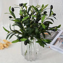 5PCS Artificial Olive Branch Greenery Fake Olive Leave with Fruit for Home Decor