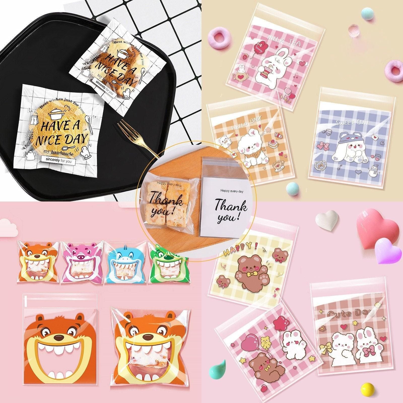 500 Pack Self Adhesive Cookie Packaging Bags Vibrant Designs OPP Material - Beer 14*14*3cm