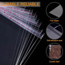 Multi-size Clear Self-Seal Cellophane Bags - Bulk Adhesive Opp - 30*40