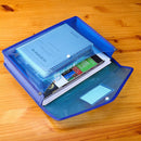 A4 Document Bag Plastic Clear Wallet Seal File Folder Paper Envelope Button Bag