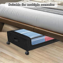 Under Bed Storage Rack Square Design with Wheels Rolling Trolley Box for Home - Black