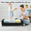 Under Bed Storage Rack Square Design with Wheels Rolling Trolley Box for Home - Black