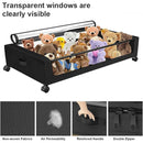 Under Bed Storage Rack Square Design with Wheels Rolling Trolley Box for Home - Black