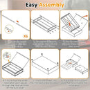 Under Bed Storage Rack Square Design with Wheels Rolling Trolley Box for Home - Black