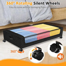 Under Bed Storage Rack Square Design with Wheels Rolling Trolley Box for Home - Black