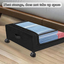 Under Bed Storage Rack Square Design with Wheels Rolling Trolley Box for Home - Black