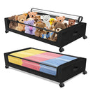 Under Bed Storage Rack Square Design with Wheels Rolling Trolley Box for Home - Black