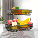 2 Tier Countertop Storage Basket Rack Kitchen Vegetable Fruit Snack Organizer