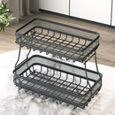 2 Tier Countertop Storage Basket Rack Kitchen Vegetable Fruit Snack Organizer