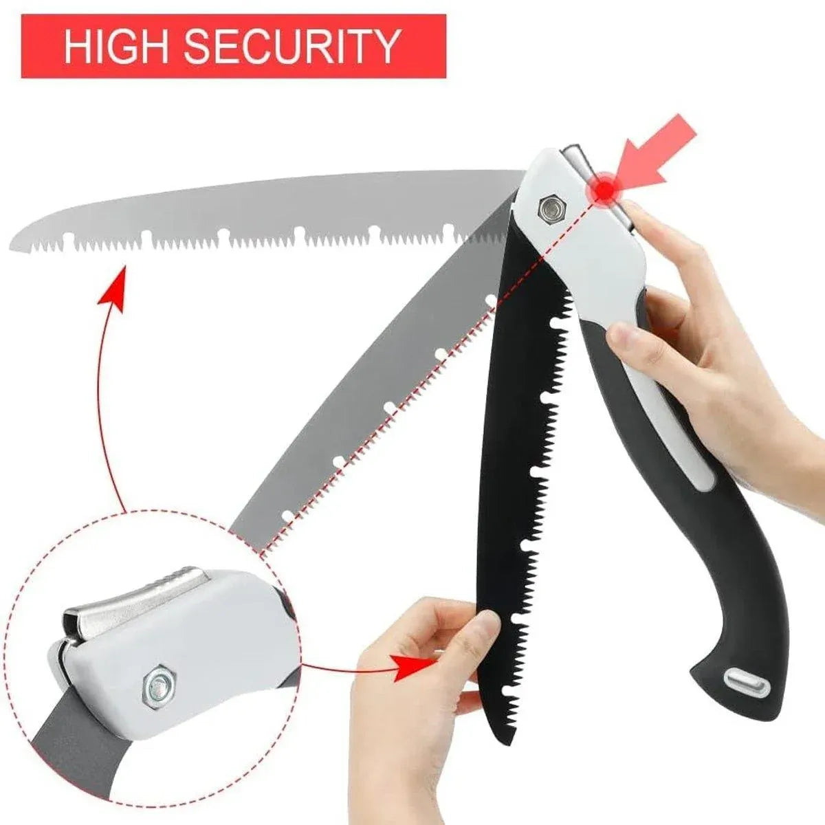 Folding Outdoor Hand Saw Portable Quick Cutting Pruning Garden Tree Logging Tool - 300mm