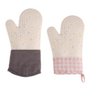 Silicone Oven Mitts Long Heat Resistant Anti-Hot Microwave Insulation Gloves - Pink