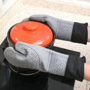 Kitchen Heat Resistant Gloves Pair Cooking Oven Mitts Baking BBQ Insulated Glove - Blue