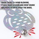 5Pcs Hanging Reflective Bird Scare Disc With Bell For Garden Farm Pest Control