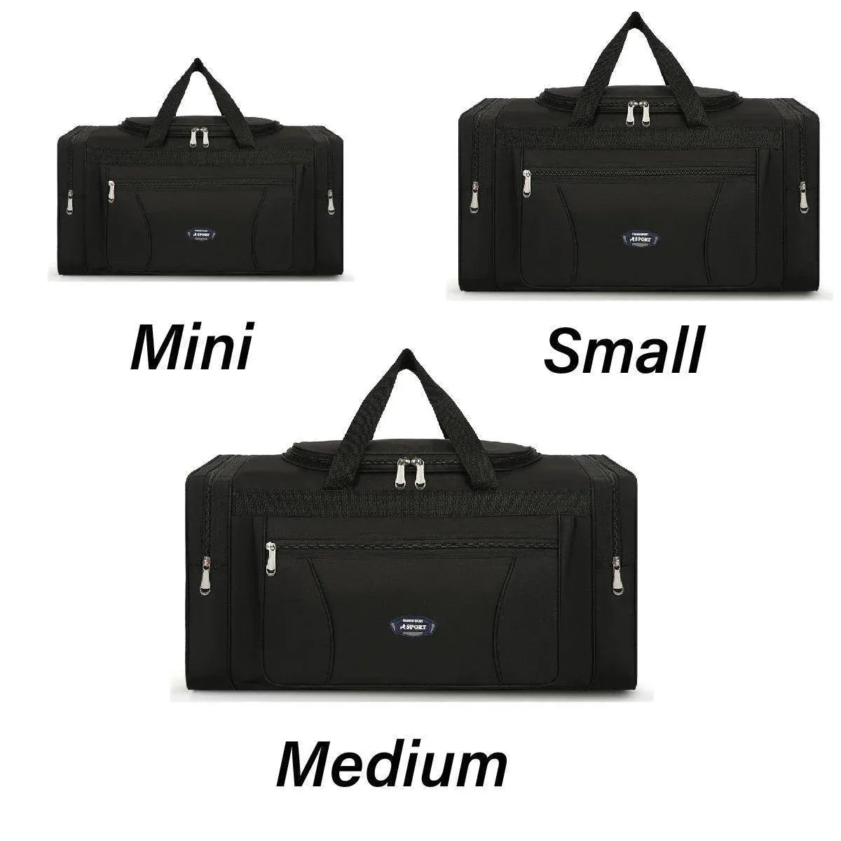 Large Capacity Waterproof Travel Luggage Bag Lightweight Foldable Handbag - Medium-Grey