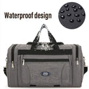 Large Capacity Waterproof Travel Luggage Bag Lightweight Foldable Handbag - Medium-Grey