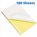 A4 Self Adhesive Sticker Paper Sheet Label Laser Inkjet Print Mailing Address - White Matte*100 PCS